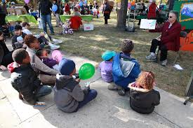 person reading to kids