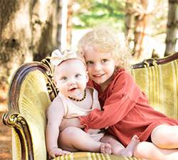 Two young sisters