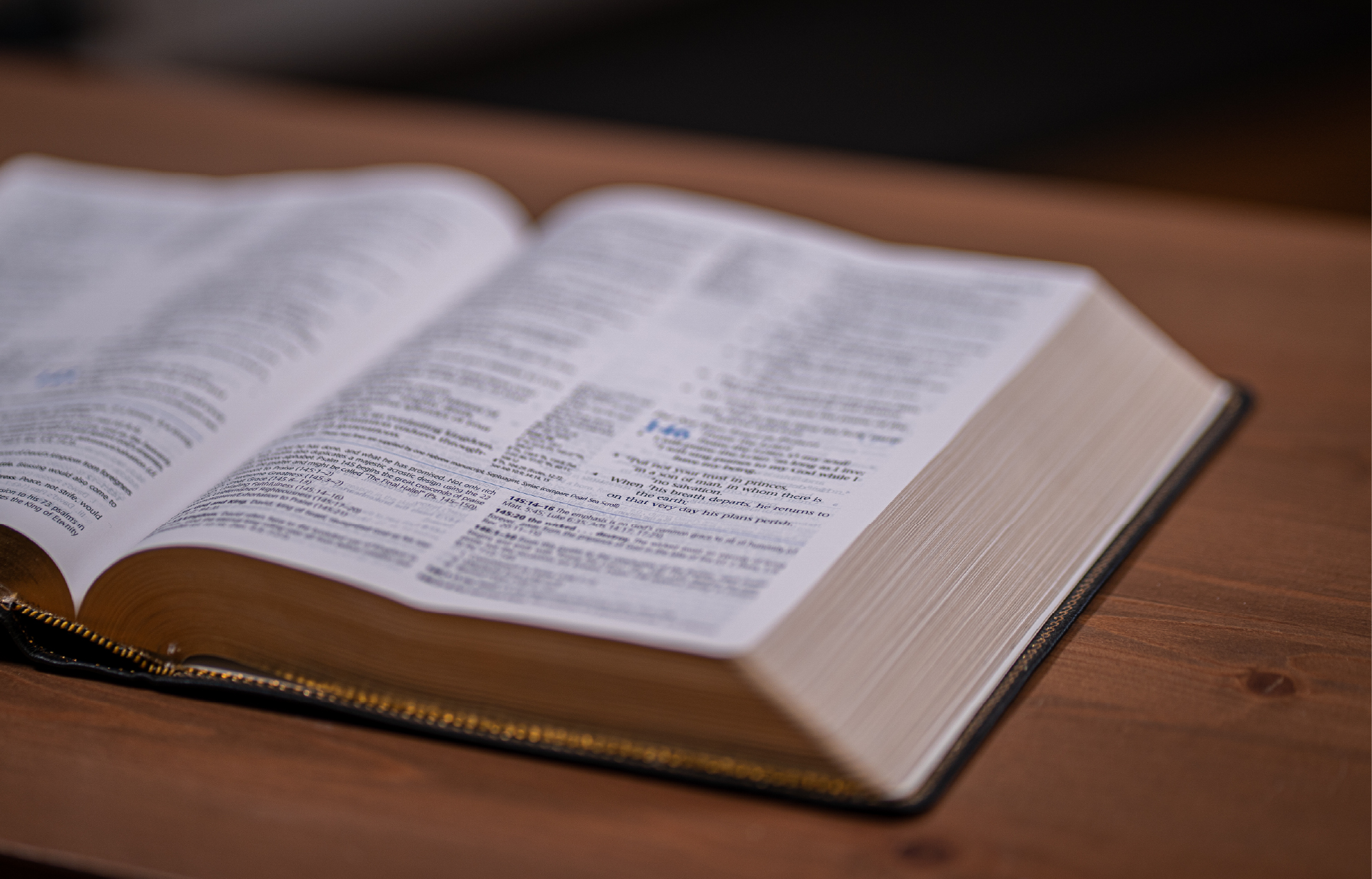 Open Bible on a table