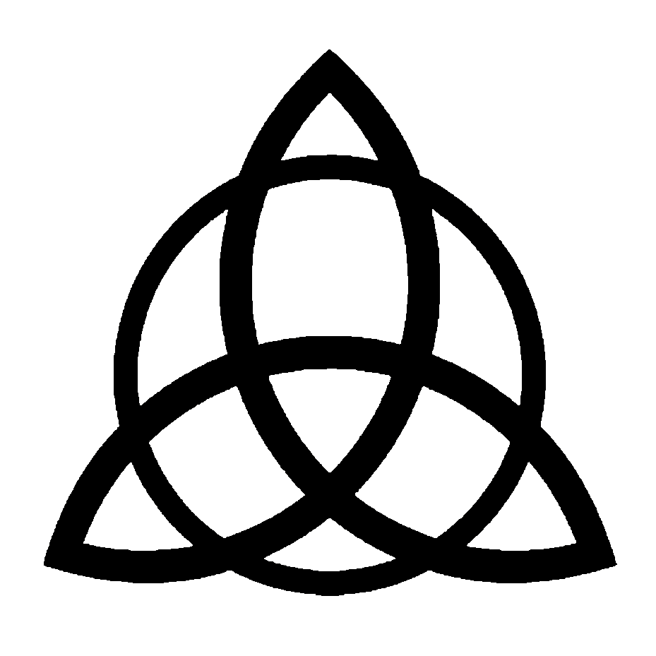 A traditional symbol of the trinity, a single, unbroken line forming three sections united inside one circle.